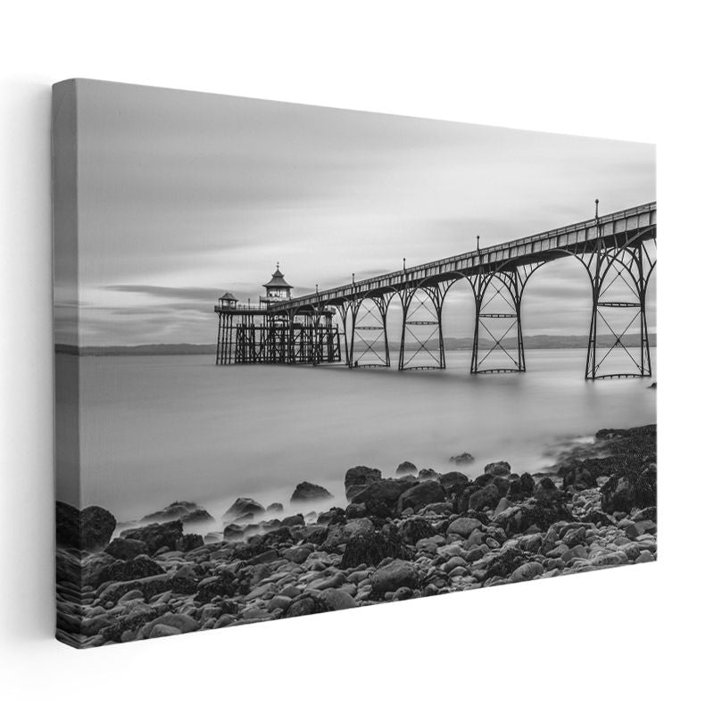 Clevedon İskelesi - Minimalist Deniz Mimarisi Kanvas Tablo