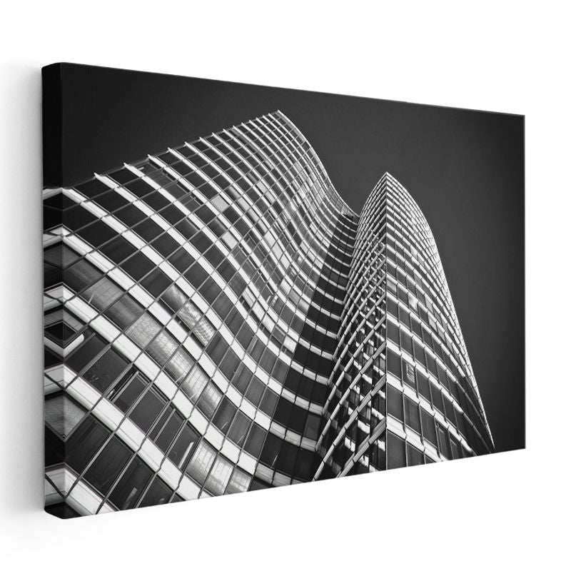 Modern Mimari - Minimalist Gökdelen Silüeti Kanvas Tablo