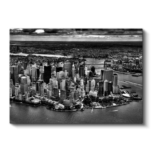 Manhattan Adası - Havadan Şehir Panoraması Kanvas Tablo