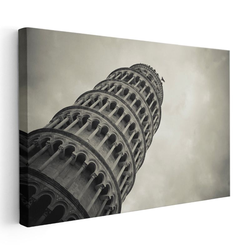 Pisa Kulesi - Tarihi Mimari Perspektif Kanvas Tablo