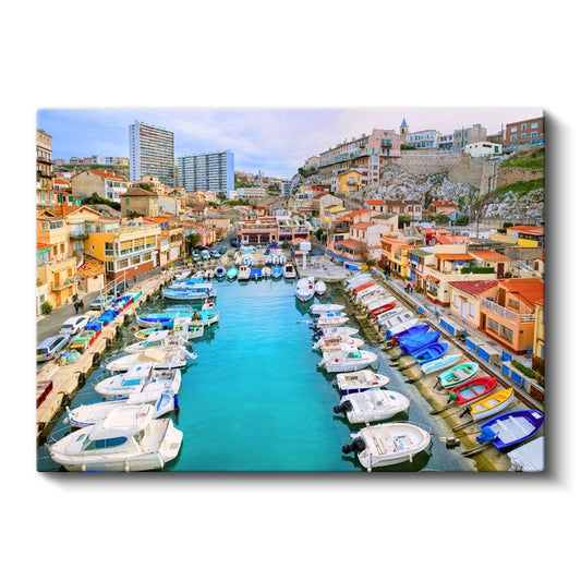 Marsilya Limanı - Renkli Tekneler Kanvas Tablo