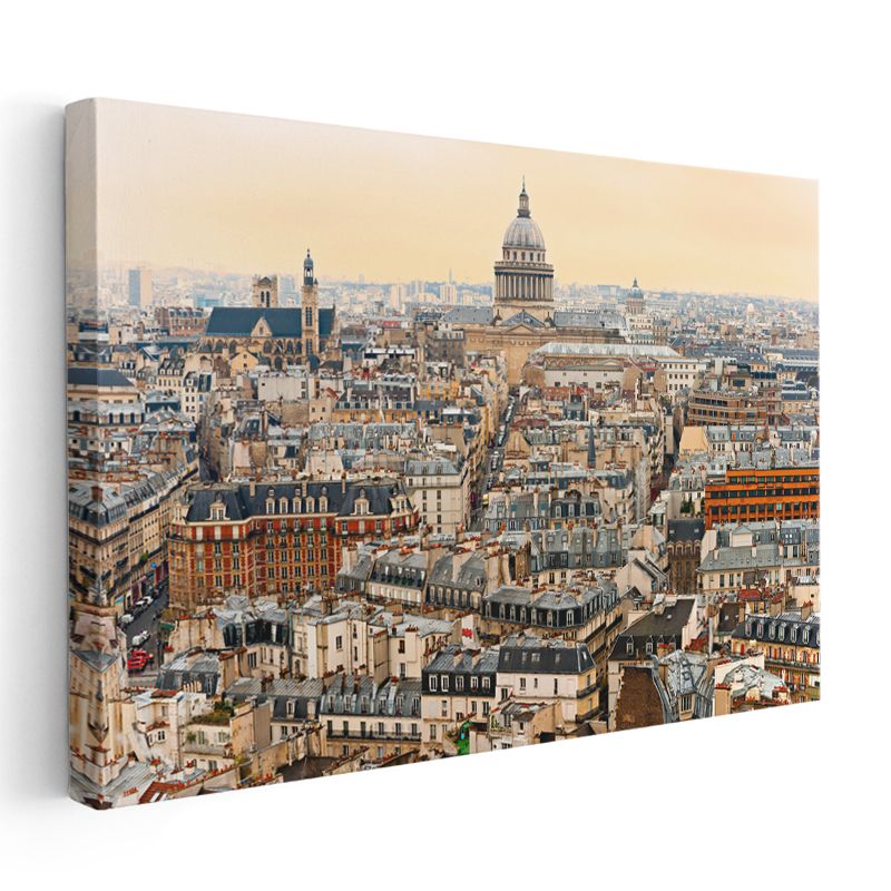 Paris Çatıları - Pantheon Manzarası Kanvas Tablo