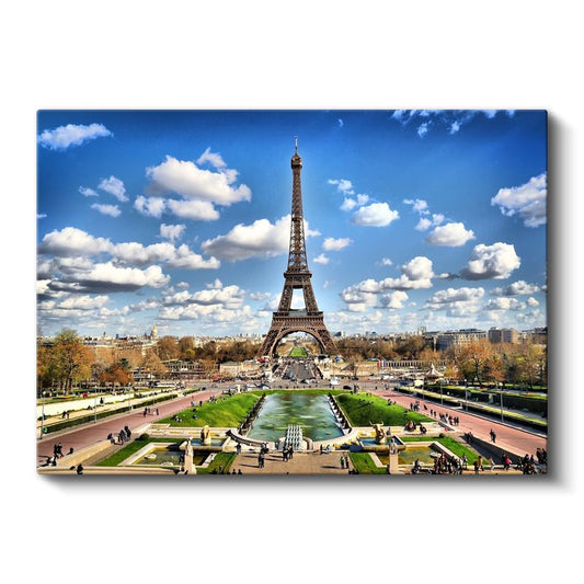 Eyfel Kulesi - Şehir Manzaralı Panorama Kanvas Tablo