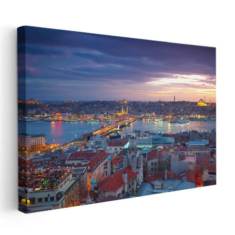 İstanbul Panoraması - Akşam Işıkları Kanvas Tablo