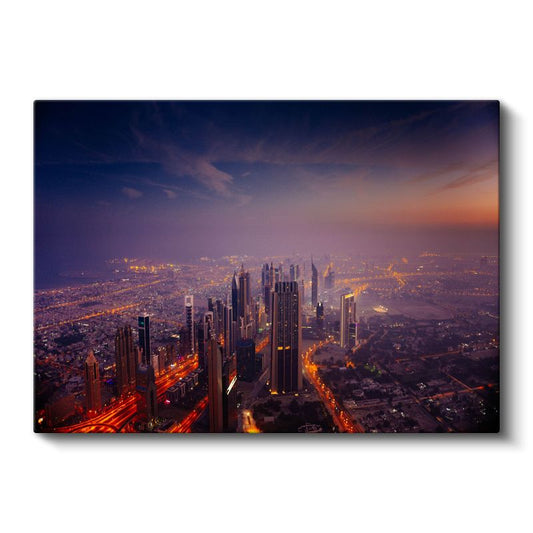 Dubai Gökdelenleri - Gece Manzarası Kanvas Tablo