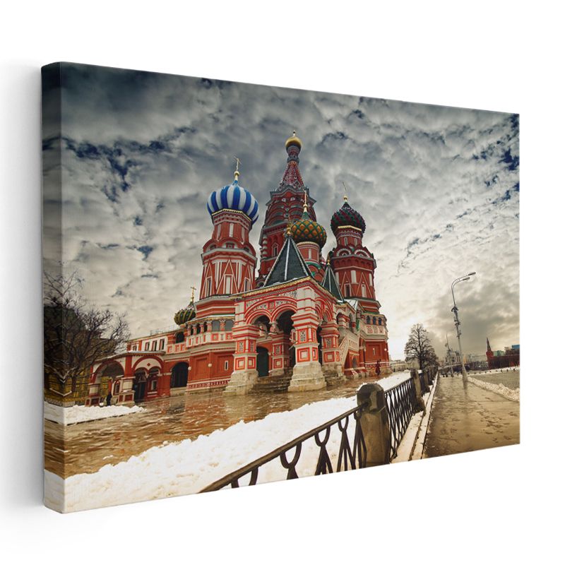 Aziz Vasil Katedrali - Kış Manzarası Kanvas Tablo