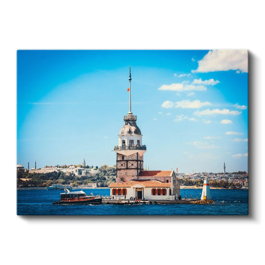Kız Kulesi - Mavi Gökyüzü Altında Kanvas Tablo