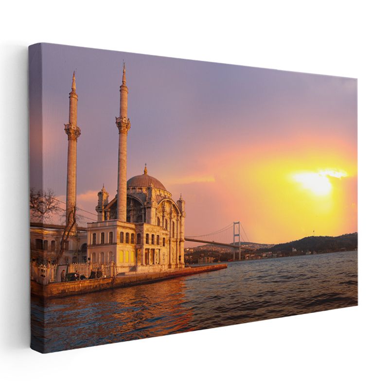 Ortaköy Camii - Günbatımı Silüeti Kanvas Tablo