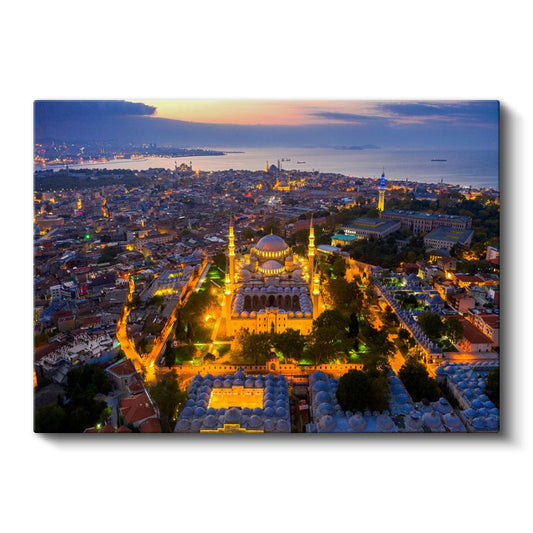 Süleymaniye Camii - Havadan İstanbul Manzarası Kanvas Tablo