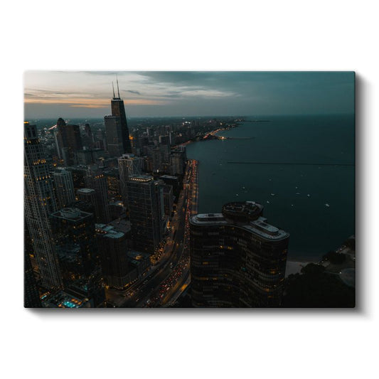 Chicago Gökdelenleri - Akşam Panoraması Kanvas Tablo