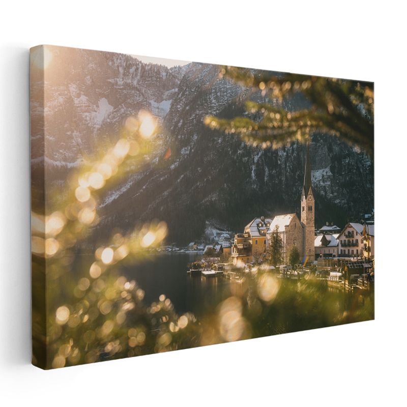 Alp Köyü - Dağlar Arasında Huzurlu Yerleşim Kanvas Tablo