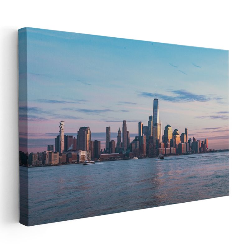 New York Silueti - Gün Batımında Gökdelenler Kanvas Tablo
