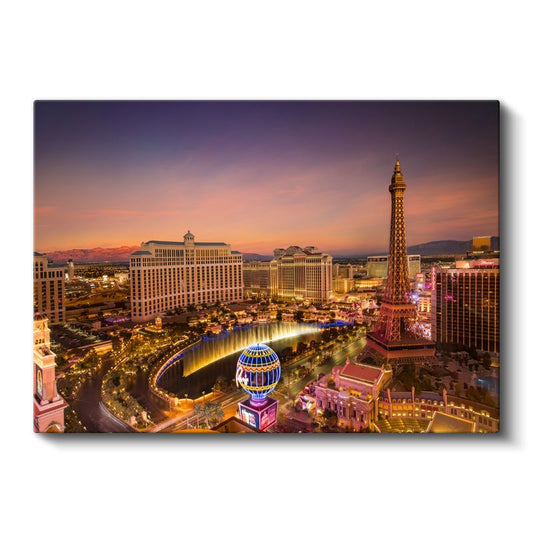 Las Vegas Bulvarı - Işıklı Mimari Şov Kanvas Tablo