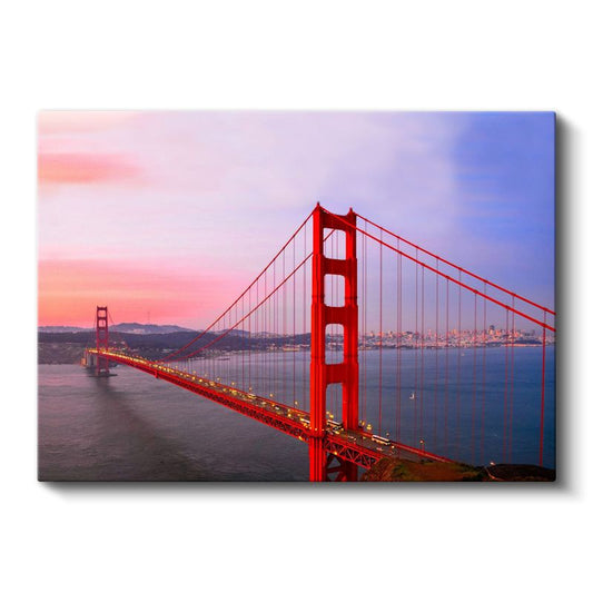 Golden Gate - Pembe Gökyüzü Altında İkonik Köprü Kanvas Tablo