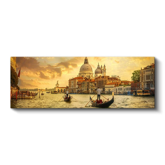 Büyük Kanal - Altın Işıklı Venedik Manzarası Kanvas Tablo