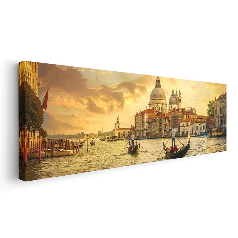 Büyük Kanal - Altın Işıklı Venedik Manzarası Kanvas Tablo