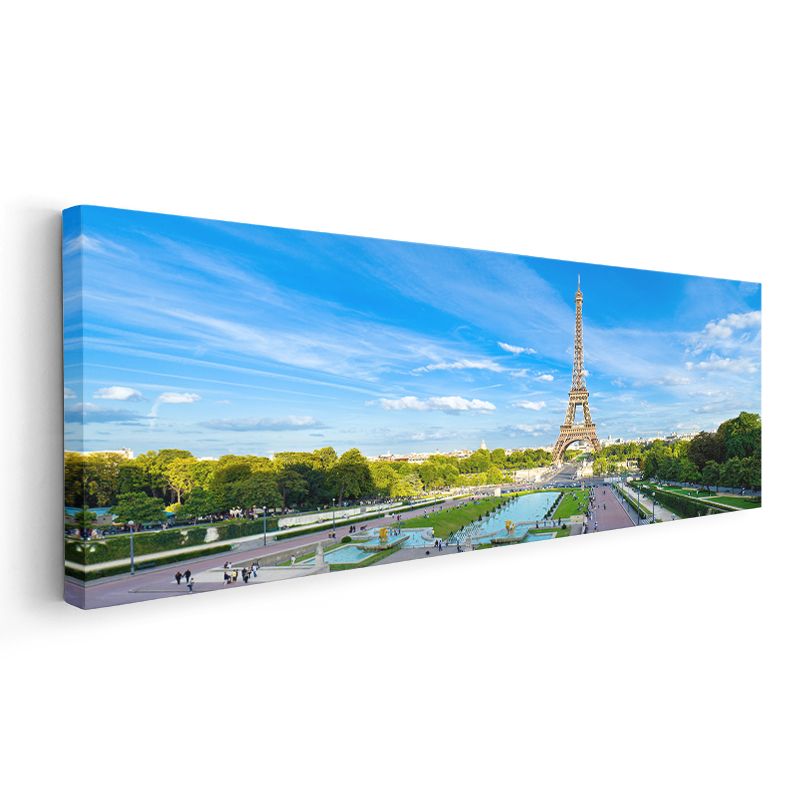Eyfel Kulesi - Mavi Gökyüzü ve Yeşil Parklar Kanvas Tabloi