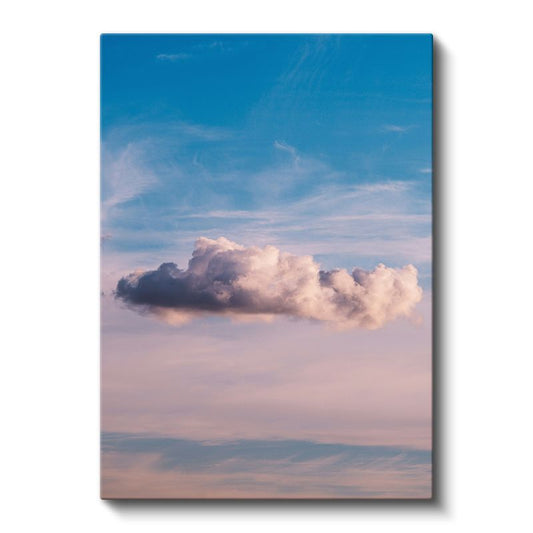 Yalnız Bulut - Pastel Gökyüzü Manzarası Kanvas Tablo
