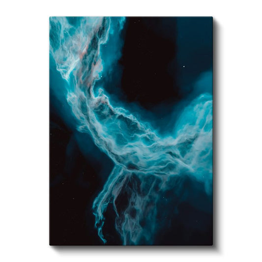 Turkuaz Nebula - Kozmik Enerji Akışı Kanvas Tablo