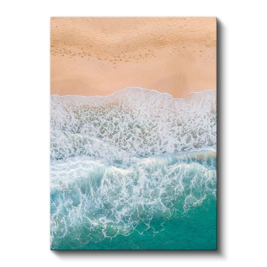 Turkuaz Sahil - Kumsal ve Dalgaların Dansı Kanvas Tablo
