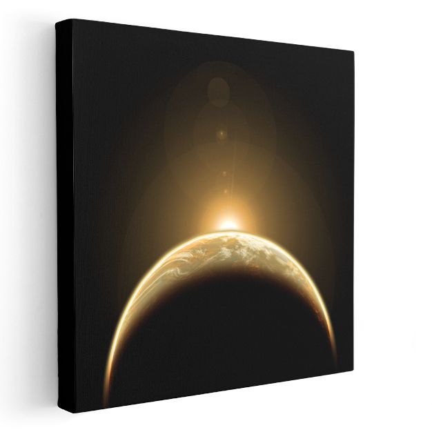 Altın Işık - Kozmik Gün Doğumu Kanvas Tablo