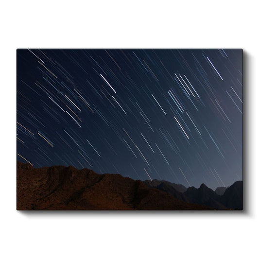 Yıldız İzleri - Gece Gökyüzünde Işık Şöleni Kanvas Tablo