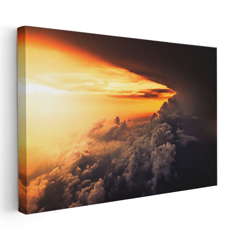 Alev Gökyüzü - Dramatik Gün Batımı Kanvas Tablo