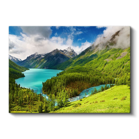Turkuaz Göl - Dağlar Arasında Saklı Cennet Kanvas Tablo