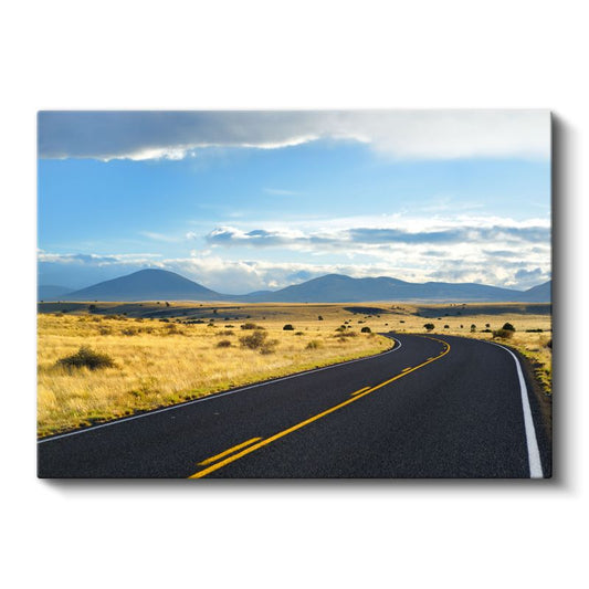 Uzak Ufuklar - Sarı Çayırlar Arasından Uzanan Yol Kanvas Tablo