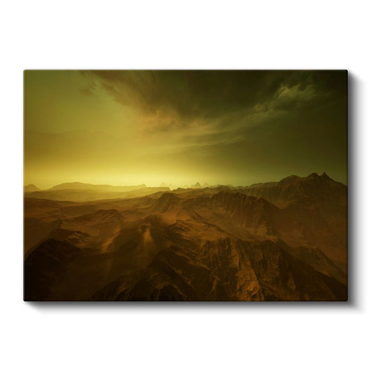 Altın Dağlar - Gün Batımında Işıldayan Mistik Vadiler Kanvas Tablo
