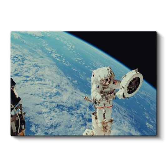 Uzay Yürüyüşü - Dünya Manzaralı Astronot Kanvas Tablo
