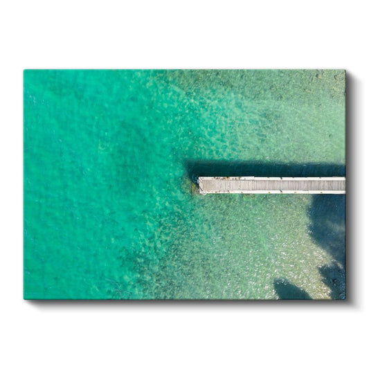 Turkuaz Deniz - Kristal Berraklığında İskele Manzarası Kanvas Tablo