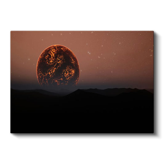 Kızıl Gezegen - Dağların Üzerinde Yükselen Kanvas Tablo