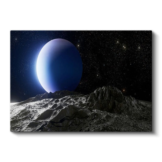 Mavi Gezegen - Ay Yüzeyinden Görünüm Kanvas Tablo