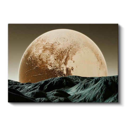 Ay Doğuşu - Dağlar Üzerinde Muhteşem Görünüm Kanvas Tablo