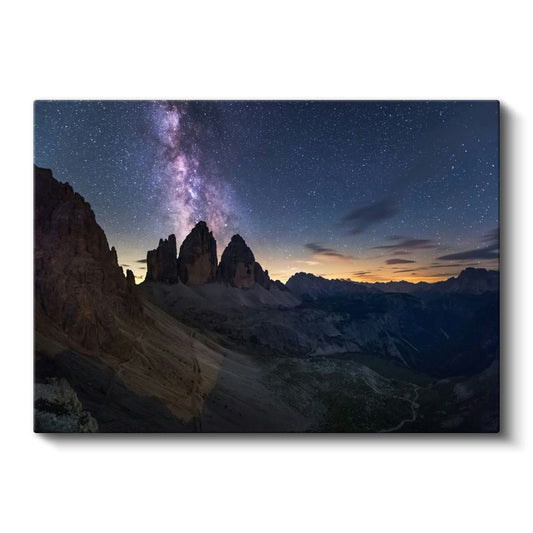 Samanyolu İhtişamı - Dağ Silüetleri Üzerinde Yıldızlı Gece Kanvas Tablo