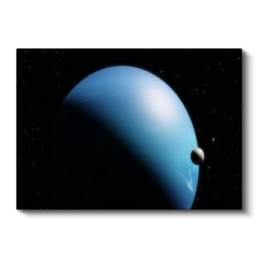 Mavi Gezegen - Karanlık Uzayda Parlayan Dünya Dışı Manzara Kanvas Tablo