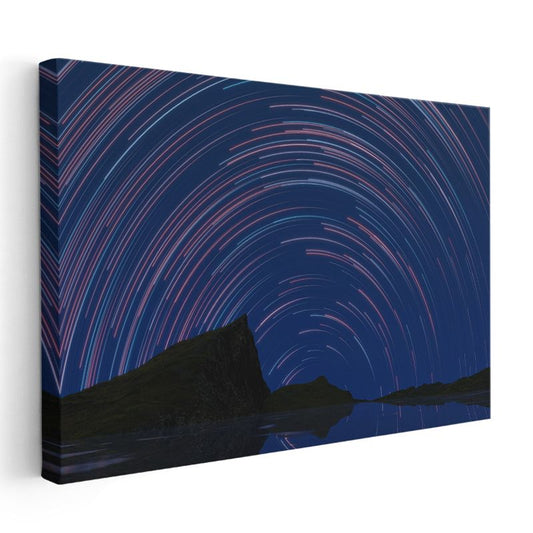 Yıldız İzleri - Gece Gökyüzünün Büyüleyici Dansı Kanvas Tablo