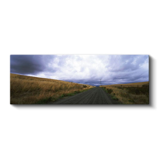 Kır Yolu - Fırtına Bulutları Altında Uzanan Patika Kanvas Tablo