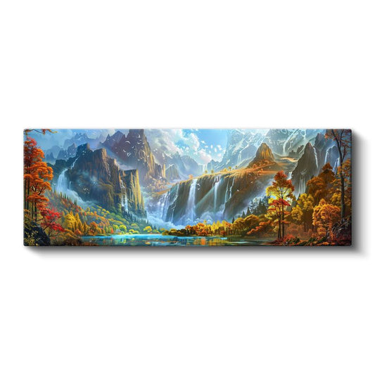 Şelaleler Vadisi - Sonbahar Renkleri Kanvas Tablo