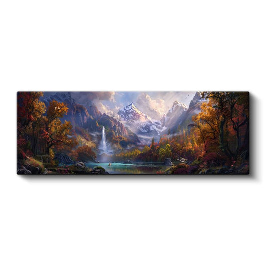 Dağların Sırrı - Sonbahar Vadisi ve Şelale Kanvas Tablo