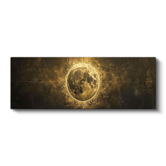 Altın Ay - Parıltılı Dolunay Kanvas Tablo