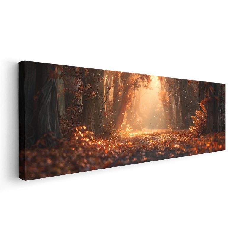 Altın Patika - Büyüleyici Sonbahar Ormanı Kanvas Tablo