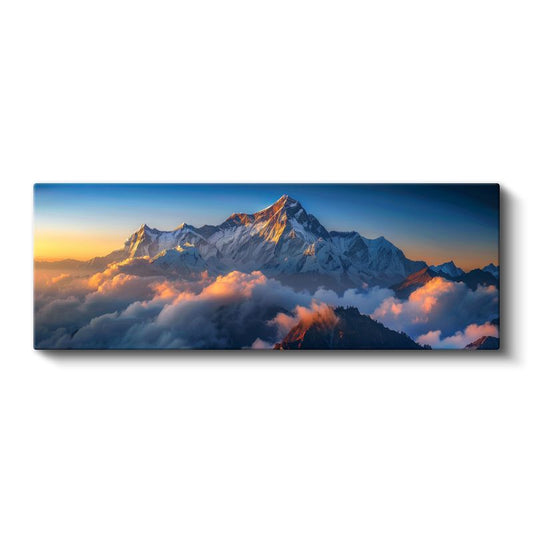 Karlı Zirveler - Bulutların Üzerinde Güneşin Dokunuşu Kanvas Tablo