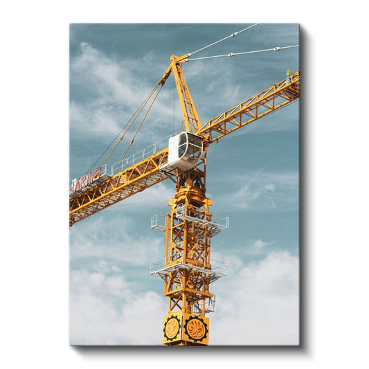 İnşaat Mühendisi - Mavi Gökyüzünde Vinç Kanvas Tablo
