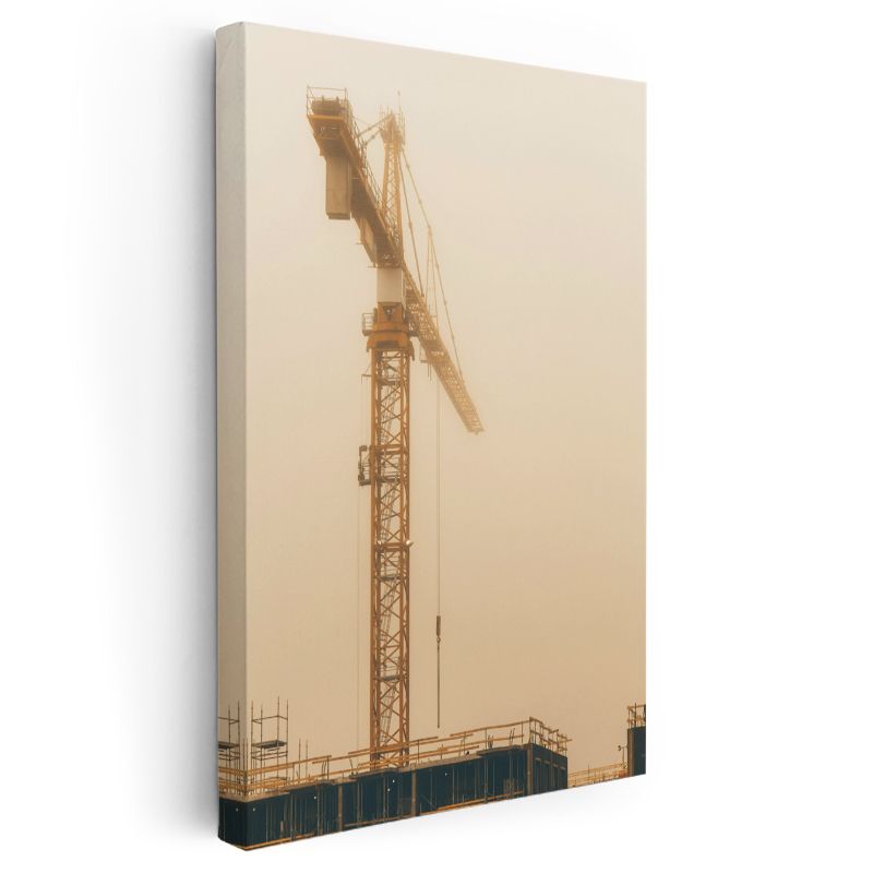 İnşaat Mühendisi - Şantiye ve Yapı İskeleti Kanvas Tablo