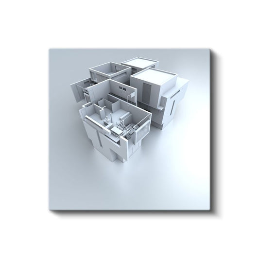 Mimar - Modüler Yapı Planı Kanvas Tablo