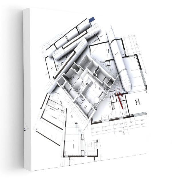 Mimar - Proje Planları ve Çizimleri Kanvas Tablo