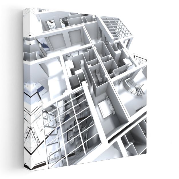 Mimar - Bina İç Mekan Tasarımı Kanvas Tablo