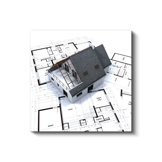 Mimar - Ev Projesi ve Mimari Plan Kanvas Tablo